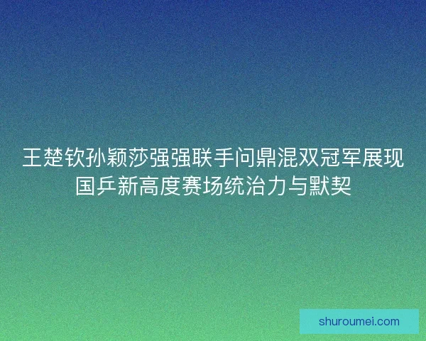 王楚钦孙颖莎强强联手问鼎混双冠军展现国乒新高度赛场统治力与默契