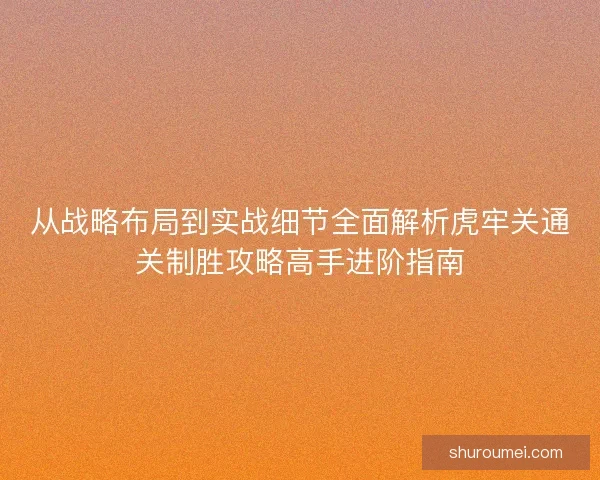 从战略布局到实战细节全面解析虎牢关通关制胜攻略高手进阶指南